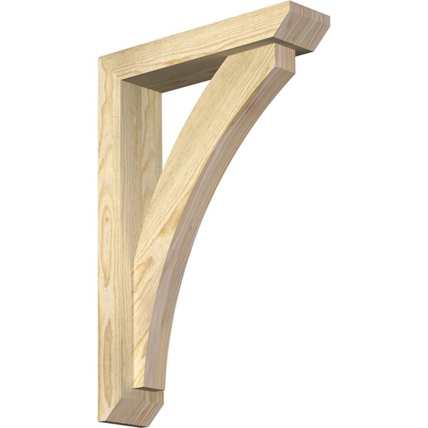 Ekena Millwork Thorton Slat Rough Sawn Bracket w/ Offset Brace, Douglas Fir, 4"W x 16"D x 24"H BKT0402X16X24THR06RDF - main
